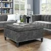 Cheap 🔥 Adeco Large Square Footstool Fabric Storage Ottoman Bench Dark Grey 🧨 -Adeco Shop Adeco Large Square Footstool Fabric Storage Ottoman Bench 7C Dark Gray