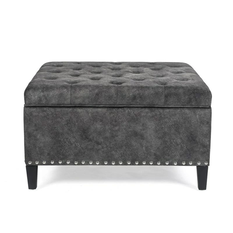 Cheap ๐ฅ Adeco Large Square Footstool Fabric Storage Ottoman Bench Dark Grey ๐งจ 5 Cheap ๐ฅ Adeco Large Square Footstool Fabric Storage Ottoman Bench Dark Grey ๐งจ - Image 3