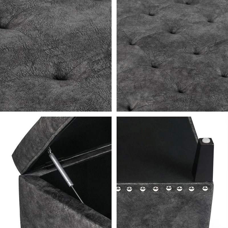 Cheap ๐ฅ Adeco Large Square Footstool Fabric Storage Ottoman Bench Dark Grey ๐งจ 8 Cheap ๐ฅ Adeco Large Square Footstool Fabric Storage Ottoman Bench Dark Grey ๐งจ - Image 6