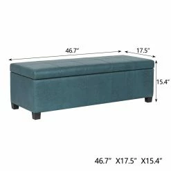 Flash Sale ✔️ Adeco Large Storage Ottoman Bench End Of Bed Bench Rectangular Leather Grey 🎉 -Adeco Shop Adeco Large Storage Ottoman Bench End of Bed Bench Rectangular Leather 3