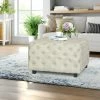 Promo 🌟 Adeco Linen Fabric Standard Ottoman Bench Square Cube Foot Rest Stool Off White 😀 -Adeco Shop Adeco Linen Fabric Standard Ottoman Bench Square Cube Foot Rest Stool