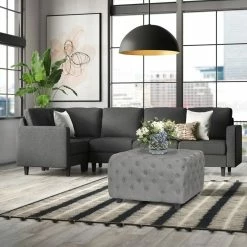 Promo 🌟 Adeco Linen Fabric Standard Ottoman Bench Square Cube Foot Rest Stool Off White 😀 -Adeco Shop Adeco Linen Fabric Standard Ottoman Bench Square Cube Foot Rest Stool 11