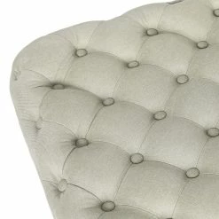 Promo 🌟 Adeco Linen Fabric Standard Ottoman Bench Square Cube Foot Rest Stool Off White 😀 -Adeco Shop Adeco Linen Fabric Standard Ottoman Bench Square Cube Foot Rest Stool 4