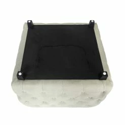 Promo 🌟 Adeco Linen Fabric Standard Ottoman Bench Square Cube Foot Rest Stool Off White 😀 -Adeco Shop Adeco Linen Fabric Standard Ottoman Bench Square Cube Foot Rest Stool 8