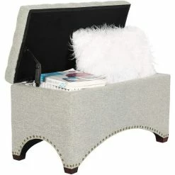 Best reviews of 🥰 Adeco Linen Fabric Storage Ottoman Bench Footstool,Nailhead Trim Cows 😍 -Adeco Shop Adeco Linen Fabric Storage Ottoman Bench Footstool2CNailhead Trim 11