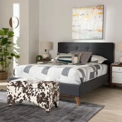 Best reviews of 🥰 Adeco Linen Fabric Storage Ottoman Bench Footstool,Nailhead Trim Cows 😍