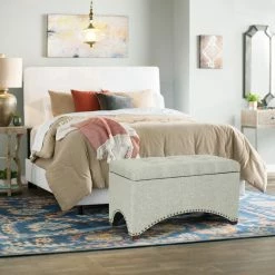 Best reviews of 🥰 Adeco Linen Fabric Storage Ottoman Bench Footstool,Nailhead Trim Cows 😍 -Adeco Shop Adeco Linen Fabric Storage Ottoman Bench Footstool2CNailhead Trim 5