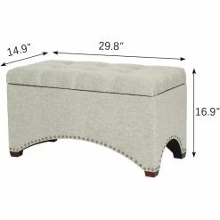Best reviews of 🥰 Adeco Linen Fabric Storage Ottoman Bench Footstool,Nailhead Trim Cows 😍 -Adeco Shop Adeco Linen Fabric Storage Ottoman Bench Footstool2CNailhead Trim 6