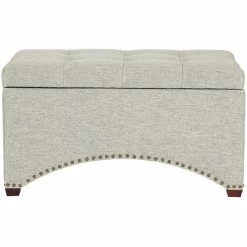 Best reviews of 🥰 Adeco Linen Fabric Storage Ottoman Bench Footstool,Nailhead Trim Cows 😍 -Adeco Shop Adeco Linen Fabric Storage Ottoman Bench Footstool2CNailhead Trim 7