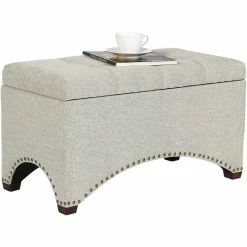 Best reviews of 🥰 Adeco Linen Fabric Storage Ottoman Bench Footstool,Nailhead Trim Cows 😍 -Adeco Shop Adeco Linen Fabric Storage Ottoman Bench Footstool2CNailhead Trim 8
