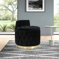 Deals 💯 Adeco Button Tufted Living Room Chair With Storage - 22.4'' L X 22.4'' W X 22.83'' H Grey ⌛ -Adeco Shop Adeco Living Room Chair with Storage2CUpholstered Button Tufted Barrel Chair with Removable Lid 10