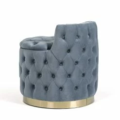 Deals 💯 Adeco Button Tufted Living Room Chair With Storage - 22.4'' L X 22.4'' W X 22.83'' H Grey ⌛ -Adeco Shop Adeco Living Room Chair with Storage2CUpholstered Button Tufted Barrel Chair with Removable Lid 2