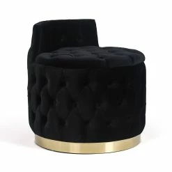 Deals 💯 Adeco Button Tufted Living Room Chair With Storage - 22.4'' L X 22.4'' W X 22.83'' H Grey ⌛ -Adeco Shop Adeco Living Room Chair with Storage2CUpholstered Button Tufted Barrel Chair with Removable Lid 7