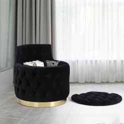 Deals 💯 Adeco Button Tufted Living Room Chair With Storage - 22.4'' L X 22.4'' W X 22.83'' H Grey ⌛ -Adeco Shop Adeco Living Room Chair with Storage2CUpholstered Button Tufted Barrel Chair with Removable Lid 8