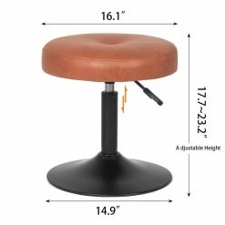 Best reviews of ⌛ Adeco Makeup Adjustable Faux Leather Round Ottoman 360° Swivel Freely Vanity Stool Brown 🔥 -Adeco Shop Adeco Makeup Adjustable Faux Leather Round Ottoman 360C2B0 Swivel Freely Vanity Stool 11