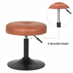Best reviews of ⌛ Adeco Makeup Adjustable Faux Leather Round Ottoman 360° Swivel Freely Vanity Stool Brown 🔥 -Adeco Shop Adeco Makeup Adjustable Faux Leather Round Ottoman 360C2B0 Swivel Freely Vanity Stool 12