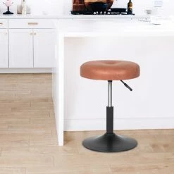 Best reviews of ⌛ Adeco Makeup Adjustable Faux Leather Round Ottoman 360° Swivel Freely Vanity Stool Brown 🔥 -Adeco Shop Adeco Makeup Adjustable Faux Leather Round Ottoman 360C2B0 Swivel Freely Vanity Stool 9