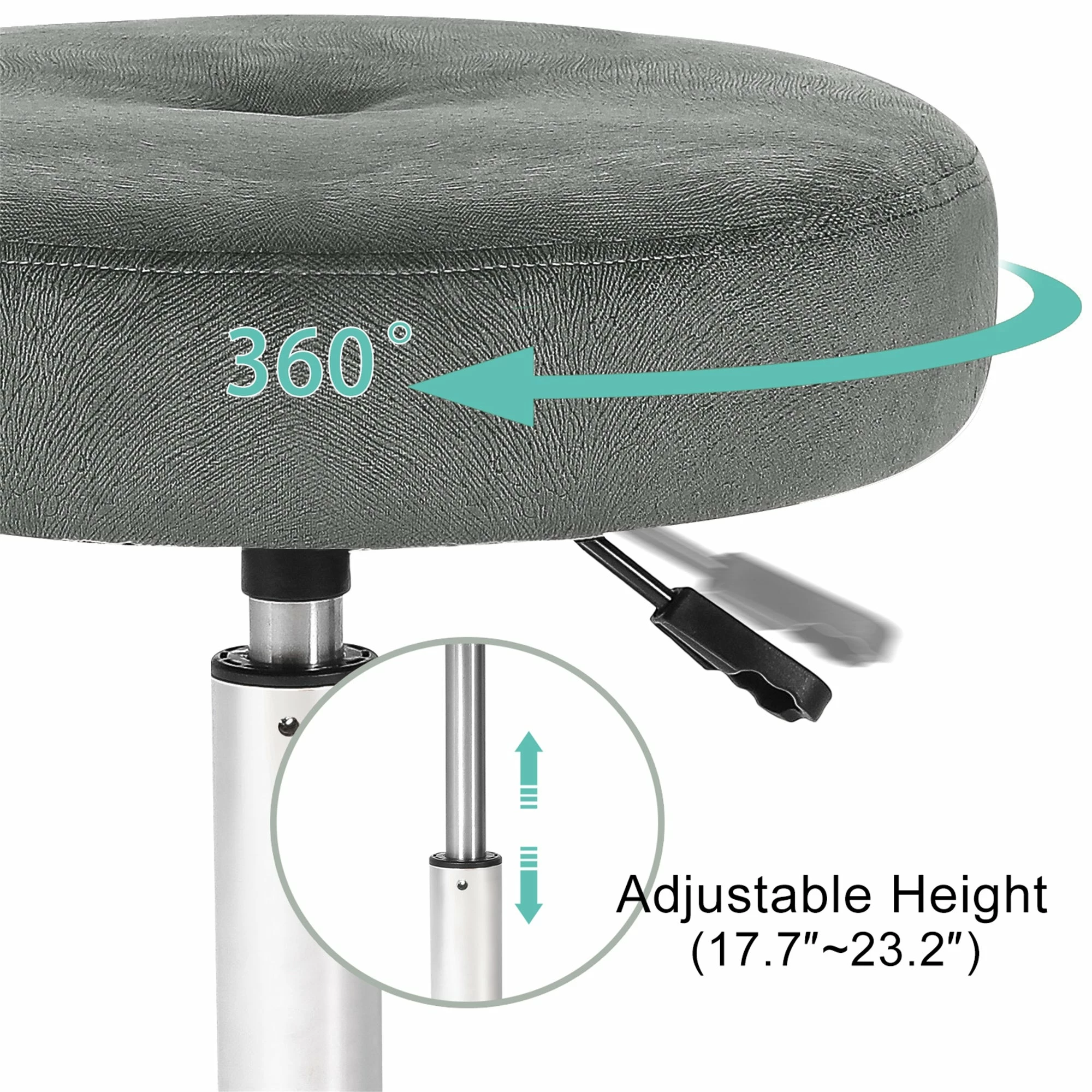 Best deal ๐ฅฐ Adeco Makeup Vanity Stool Chair Round Ottoman Tufted 360ยฐ Swivel Adjustable - 16.1"x16.1"23.2" Blue-fabric ๐ 10 Best deal ๐ฅฐ Adeco Makeup Vanity Stool Chair Round Ottoman Tufted 360ยฐ Swivel Adjustable - 16.1"x16.1"23.2" Blue-fabric ๐ - Image 8