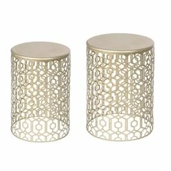 Coupon ❤️ Adeco Metal Accent Nesting Tables Set Of 2 Round End Side Coffee Table 💯 -Adeco Shop Adeco Metal Accent Nesting Tables Set of 2 Round End Side Coffee Table 4