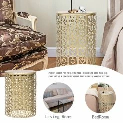 Coupon ❤️ Adeco Metal Accent Nesting Tables Set Of 2 Round End Side Coffee Table 💯 -Adeco Shop Adeco Metal Accent Nesting Tables Set of 2 Round End Side Coffee Table 5