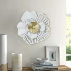 New ✨ Adeco Metal Flower Wall Decor 3D Luxurious Wall Sculpture 🛒