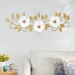 Wholesale ❤️ Adeco Metal Flowers Wall Decor Floral Leaf Wall Decorations 🧨