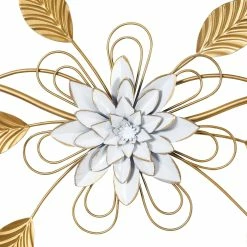 Best Pirce 🔥 Adeco Metal Flowers Wall Decor Modern Wall Hanging Leaf Sculpture ⭐ -Adeco Shop Adeco Metal Flowers Wall Decor Modern Wall Hanging Leaf Sculpture 3