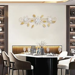 Best Pirce 🔥 Adeco Metal Flowers Wall Decor Modern Wall Hanging Leaf Sculpture ⭐ -Adeco Shop Adeco Metal Flowers Wall Decor Modern Wall Hanging Leaf Sculpture 4