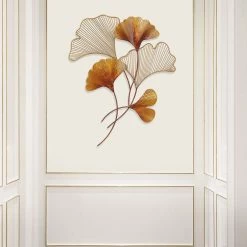 Hot Sale โ๏ธ Adeco Metal Ginkgo Leaves Wall Art Decor ๐คฉ