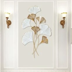 Cheap 😍 Adeco Metal Ginkgo Leaves Wall Decor Wall Hanging Art Sculpture 🤩 -Adeco Shop Adeco Metal Ginkgo Leaves Wall Decor Wall Hanging Art Sculpture 2