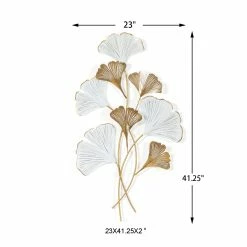 Cheap 😍 Adeco Metal Ginkgo Leaves Wall Decor Wall Hanging Art Sculpture 🤩 -Adeco Shop Adeco Metal Ginkgo Leaves Wall Decor Wall Hanging Art Sculpture 3