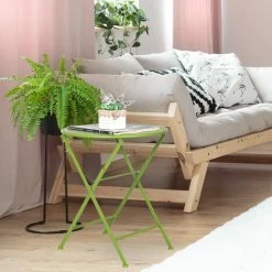 Cheapest 🧨 Adeco Metal Round Coffee End Table Folding Side Patio Living Room Yellow 👍 -Adeco Shop Adeco Metal Round Coffee End Table Folding Side Patio Living Room 2