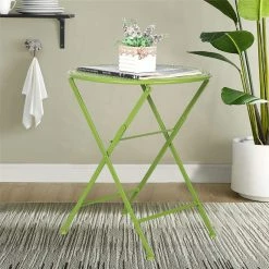 Cheapest 🧨 Adeco Metal Round Coffee End Table Folding Side Patio Living Room Yellow 👍 -Adeco Shop Adeco Metal Round Coffee End Table Folding Side Patio Living Room 4