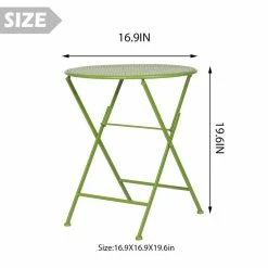 Cheapest 🧨 Adeco Metal Round Coffee End Table Folding Side Patio Living Room Yellow 👍 -Adeco Shop Adeco Metal Round Coffee End Table Folding Side Patio Living Room 5