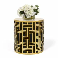Top 10 😍 Adeco Metal Round End Table - 15.75"D X 15.75"W X 16.93"H 👍 -Adeco Shop Adeco Metal Round Coffee Table2C Side Table End Table Multifunctional Use is covered with a layer of black velvet 2