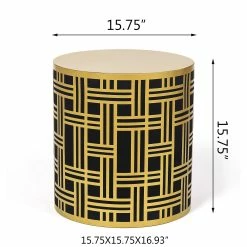 Top 10 😍 Adeco Metal Round End Table - 15.75"D X 15.75"W X 16.93"H 👍 -Adeco Shop Adeco Metal Round Coffee Table2C Side Table End Table Multifunctional Use is covered with a layer of black velvet 4