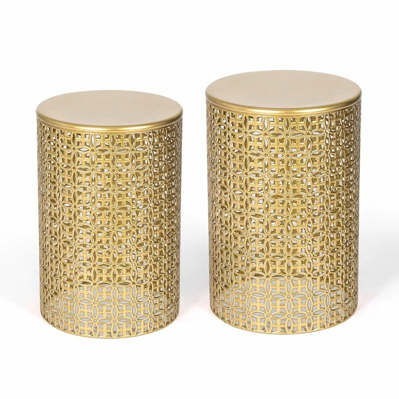 Budget 🎁 Adeco Metal Set Of 2 Round End Tables Nightstands Coffee Side Tables 🔔 6 Budget 🎁 Adeco Metal Set Of 2 Round End Tables Nightstands Coffee Side Tables 🔔 - Image 4