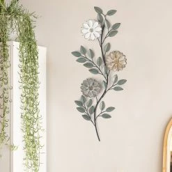 Budget 💯 Adeco Metal Tree Wall Art With Tricolor Flowers 🎉