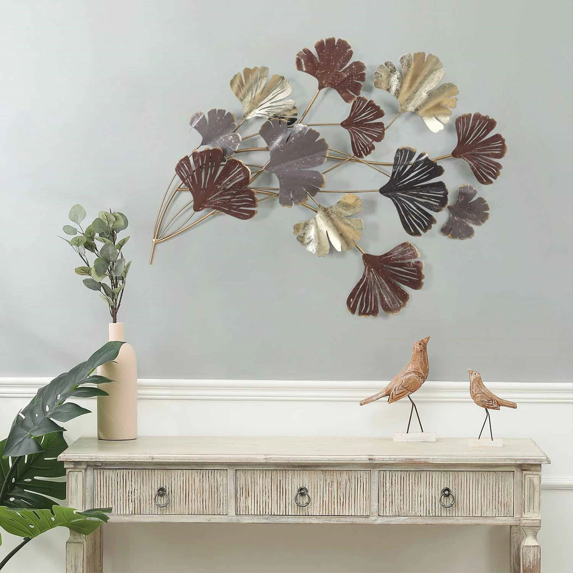 Outlet π Adeco Metal Wall Decor Gold Ginkgo Leaves Wall Sculpture π 5 Outlet π Adeco Metal Wall Decor Gold Ginkgo Leaves Wall Sculpture π - Image 3