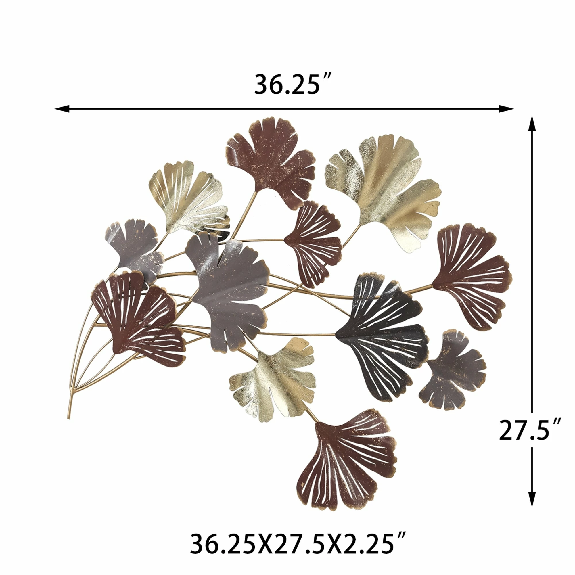 Outlet π Adeco Metal Wall Decor Gold Ginkgo Leaves Wall Sculpture π 6 Outlet π Adeco Metal Wall Decor Gold Ginkgo Leaves Wall Sculpture π - Image 4
