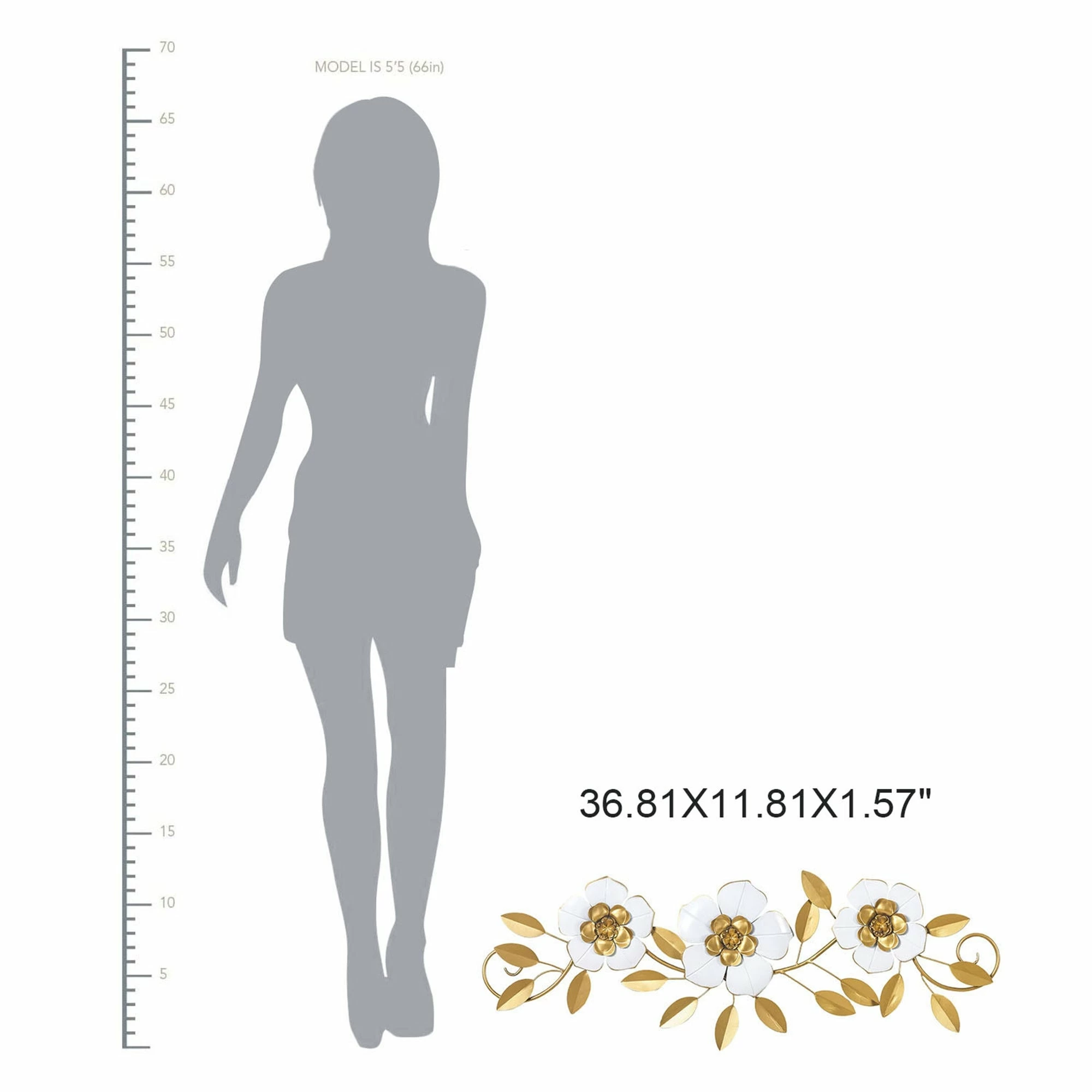 Budget ๐ Adeco Metal Wall Decor Modern Wall Hanging Leaf Sculpture With Flowers ๐ 6 Budget ๐ Adeco Metal Wall Decor Modern Wall Hanging Leaf Sculpture With Flowers ๐ - Image 4