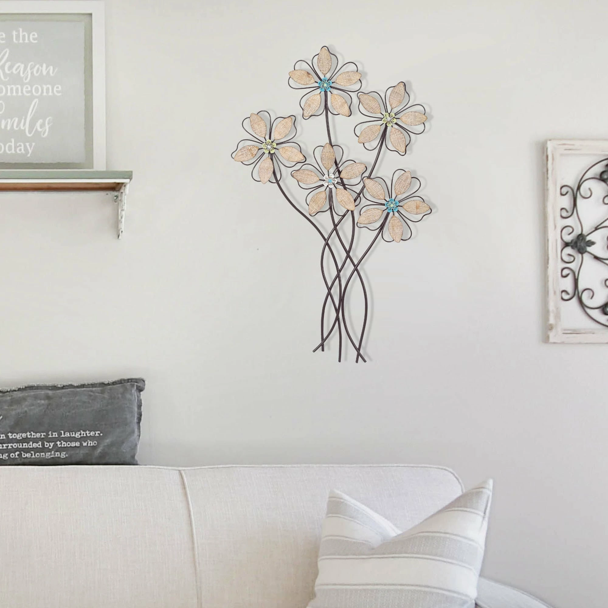 Best Pirce ๐งจ Adeco Metal Wall Decor Wall Hanging Sculptures With 5 Flowers ๐ 4 Best Pirce ๐งจ Adeco Metal Wall Decor Wall Hanging Sculptures With 5 Flowers ๐ - Image 2