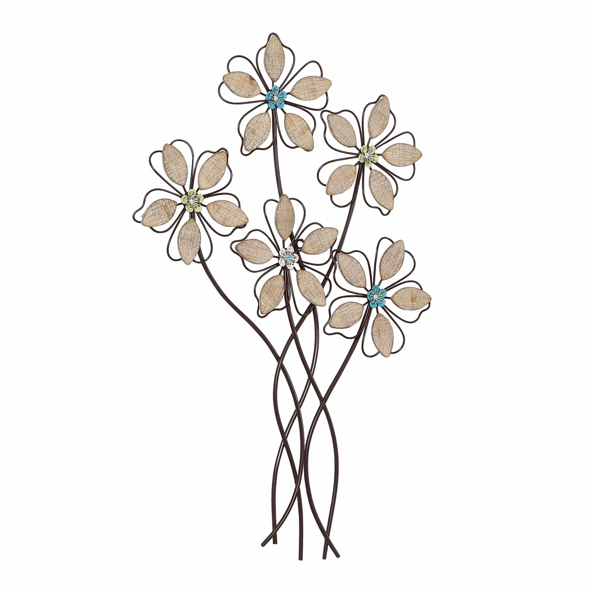 Best Pirce ๐งจ Adeco Metal Wall Decor Wall Hanging Sculptures With 5 Flowers ๐ 5 Best Pirce ๐งจ Adeco Metal Wall Decor Wall Hanging Sculptures With 5 Flowers ๐ - Image 3