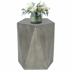 Deals ❤️ Adeco Modern Concrete End Side Table Indoor Outdoor Hexagon Accent 🛒 -Adeco Shop Adeco Modern Concrete End Side Table Indoor Outdoor Hexagon Accent 5
