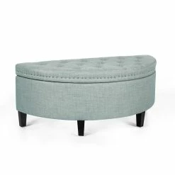 Wholesale 👍 Adeco Pastel Blue Modern Fabric Storage Ottoman Bench 🔥 -Adeco Shop Adeco Modern Fabric Storage Ottoman Bench2C 4422x1922x17.522 Pastel Blue 2