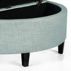 Wholesale 👍 Adeco Pastel Blue Modern Fabric Storage Ottoman Bench 🔥 -Adeco Shop Adeco Modern Fabric Storage Ottoman Bench2C 4422x1922x17.522 Pastel Blue 3