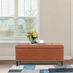 Best reviews of 👍 Adeco Modern Fabric Upholstered Lift Top Storage Ottoman Bench ⌛