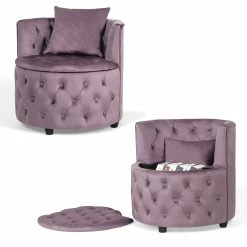 Brand new 😀 Adeco Modern Leisure Chair Multi-Function Velvet Accent Chair - 26"D X 26"W X 24.8"H Brown ⌛ -Adeco Shop Adeco Modern Leisure Chair2CAccent chair 1