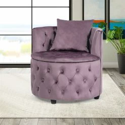 Brand new 😀 Adeco Modern Leisure Chair Multi-Function Velvet Accent Chair - 26"D X 26"W X 24.8"H Brown ⌛