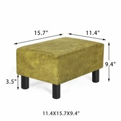 Flash Sale 😀 Adeco Small Foot Stool Ottoman Foot Rest Black/white ❤️ -Adeco Shop Adeco Modern Rectangle Ottoman stool Velvet Fabric Padded Footrest 3